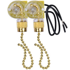 Hot Ceiling Fan Light Switch Zing Ear ZE-109 Two-Wire Light Switch With Pull Cords For Ceiling Light Fans Lamps 2Pcs