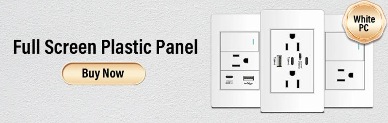 Description Picture 4 of itemDELEFU Grey Flame retardant PC panel Mexico Standard Type C America Outlet Plug 118*72mm Wall Socket Light Switch Fast Charge