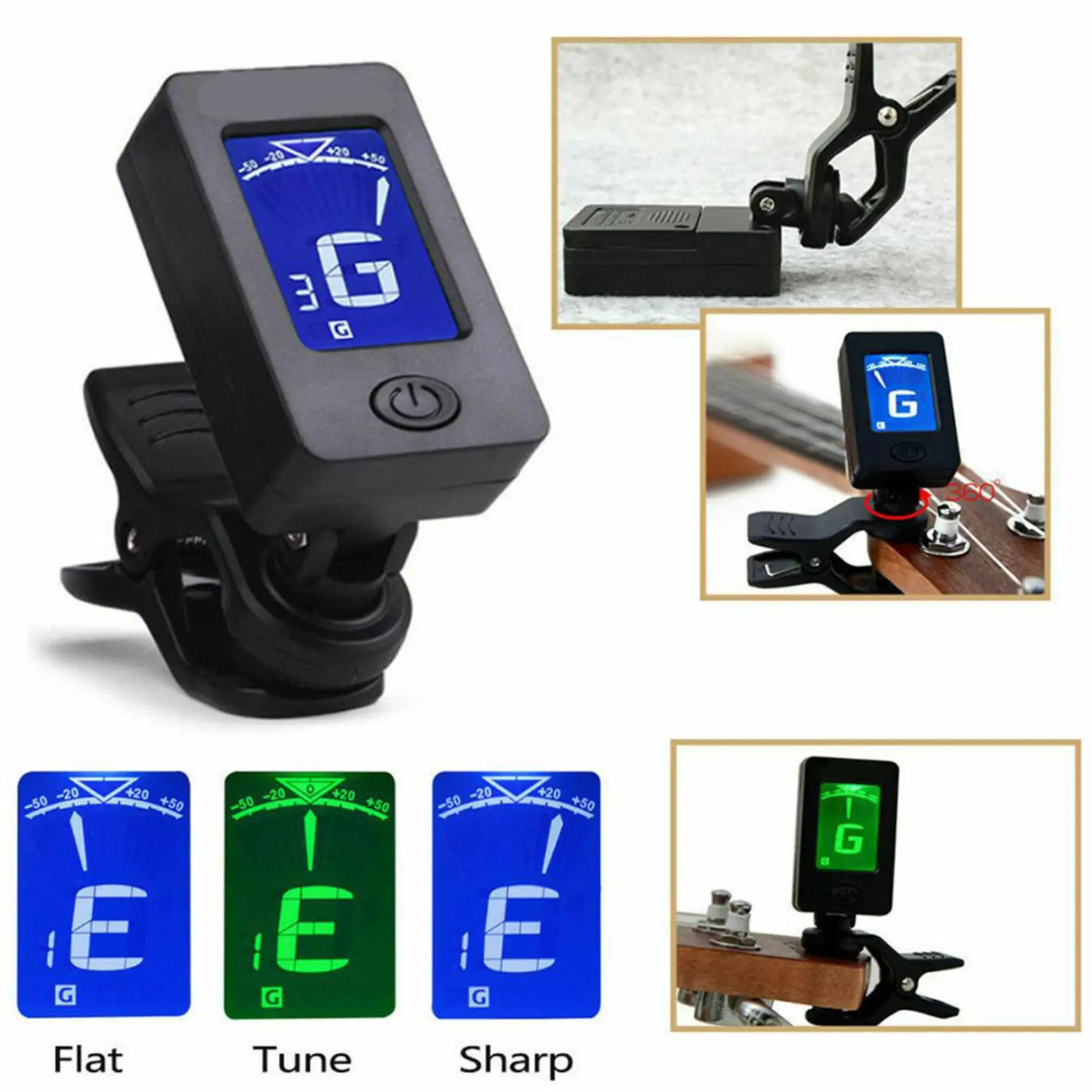 Description Picture 5 of itemGuitar Tuner For All Instruments Clip on Electronic Tuner for Guitar Bass Ukulele Violin Mandolin Banjo