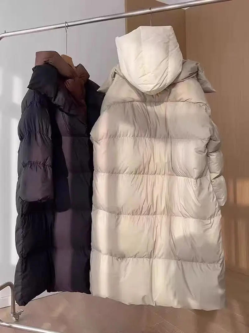 Description Picture 6 of itemWomen's Down Jacket Long Knee Winter Trends Stylish & Warm Coat Pike Coat 2024 New High-end Hooded Fake Two Piece Down Jacket