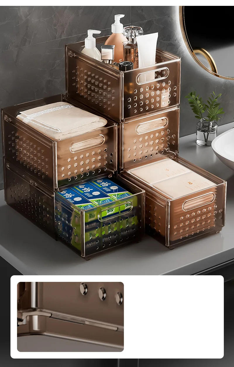 Description Picture 4 of itemStretchable Storage Drawer Large Capacity Kitchen Cabinet Organizer Snacks Cosmetics Storage Box Wardrobe Organizer Save Space