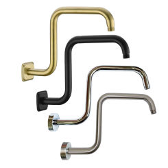 Bathroom Shower Arm Elbow Accessories Wall Mounted Rainfall Head Bracket Pipe Bath Tube Replacement 304 Stainless Steel Flange