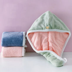Thickened Double layer dry hair cap quick drying Microfiber Hair Towel Cap super absorbent Hair Drying Cap home bath cap