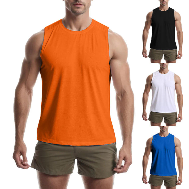 Description Picture 2 of itemMen'S Sports Tank Top For Bodybuilding Gym Athletic Classic Solid Color O-Neck Sleeveless Vest T-Shirts Comfort Sportswear Male