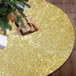 Christmas Tree Skirts Sparkly Tree Skirt Silver Fabric Carpet Round Gold Sequin ChristmasTree Mats Christmas Decorations