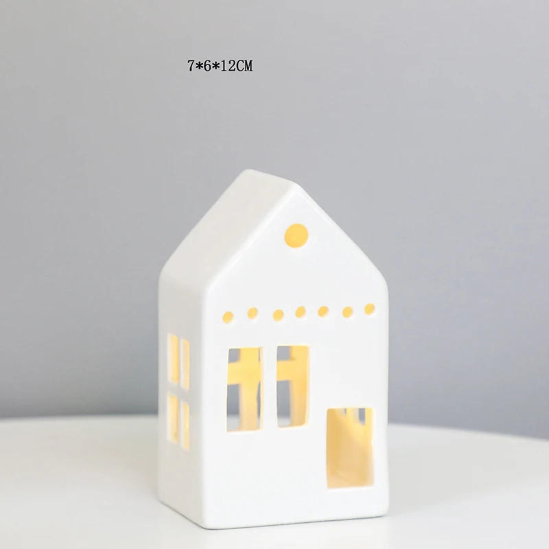 Description Picture 4 of itemModern Lantern House Candle Lanterns Vintage Lantern Decor for Halloween, Christmas, Home Decor, Tabletop, Fireplace Shelf Decor