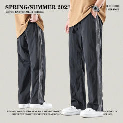 Men's Thin Quick Drying Pants Summer New Double Knee Pants For Men Unisex Loose Y2K Luxury Brands Casual Adjustable Trousers