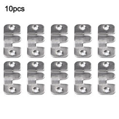 10pcs Picture Frame Keyhole Hanger Cold Rolled Steel Wall Hook Z Clip Bracket Interlocking Flush Mount Bracket Furniture Parts