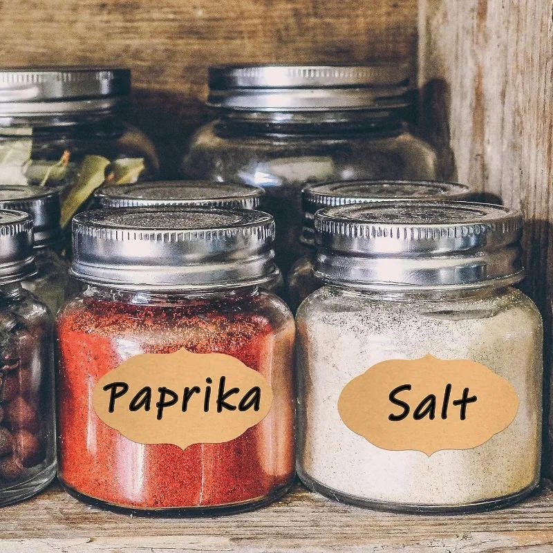 Description Picture 4 of item300Pcs/Roll Kraft Paper Stickers Spice Jar Labels Handmade Stationery Gift Tags Paper Xmas Decor DIY Envelope Sealing Sticker