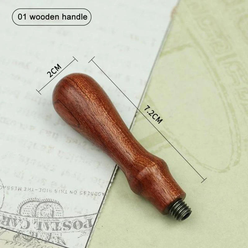 Description Picture 2 of itemNew Replacement DIY Sealing Wax Crafts Accessories Supplies Vintage Sealing Wax Stamp Handle Detachable Stamp Head Wooden Handle