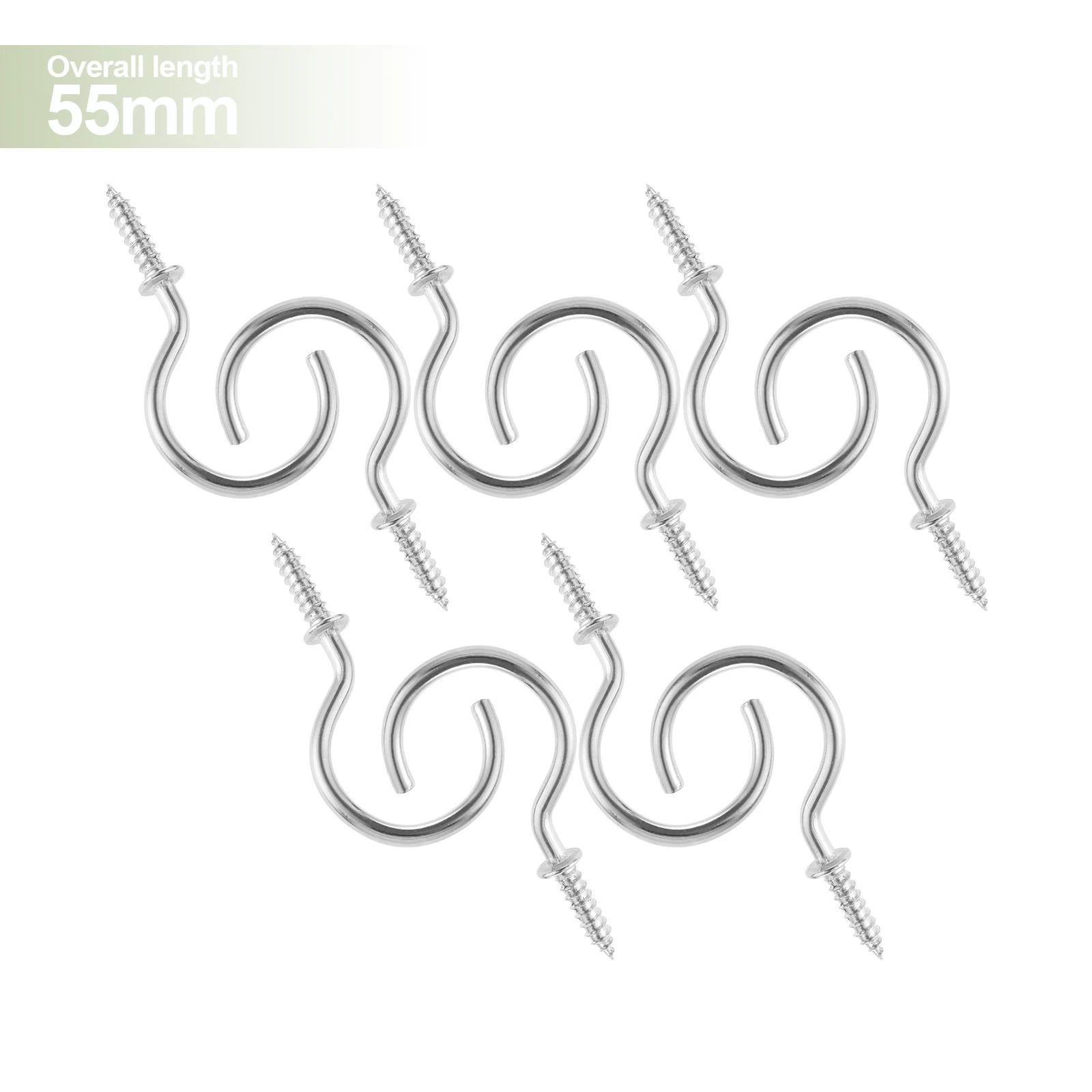 Description Picture 6 of item5/10/20pcs Ceiling Cups Hooks 38/55/71mm Curtain Hat Coat Towel Picture Frame Lamp Plant Screw in Spiral Hanger Hook