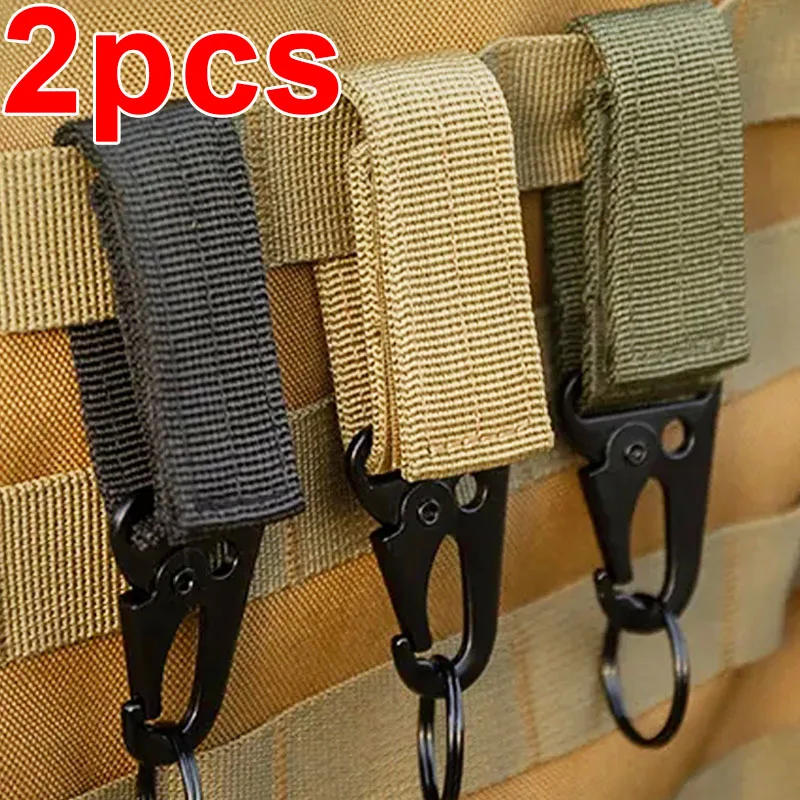 Description Picture 2 of item1/2pcs Tactical Hanging Buckle Molle Nylon Webbing Carabiner Belt Triangle Keychain for Outdoor Climbing Camping Tool Accessory