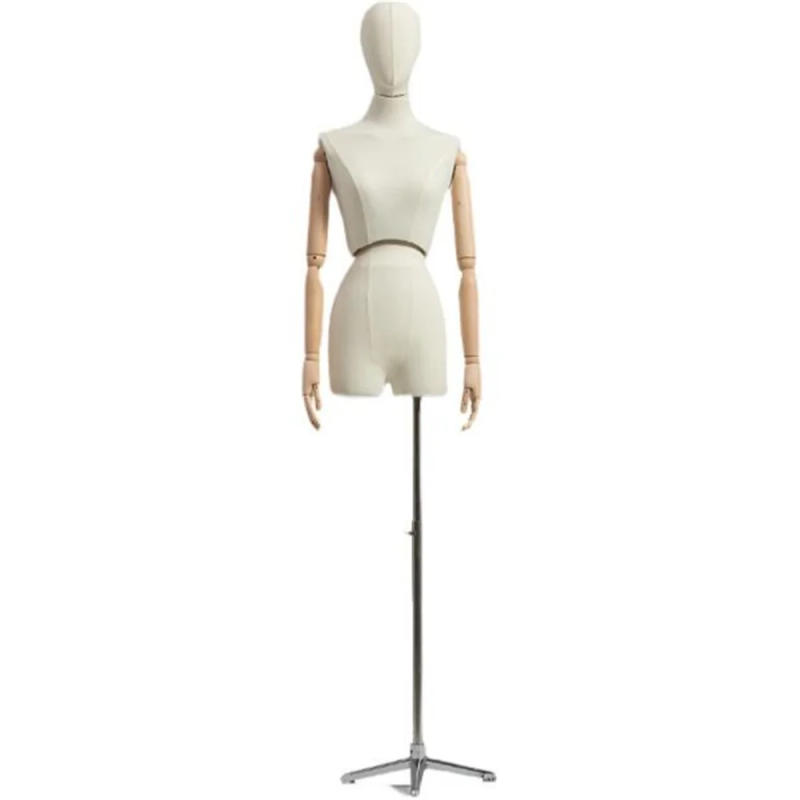 Description Picture 6 of itemFull Sewing Twist Female Wood Hand Cloth Mannequin, Body Props, Collarbone, Wedding Store Display Model, Tripod Base, C024