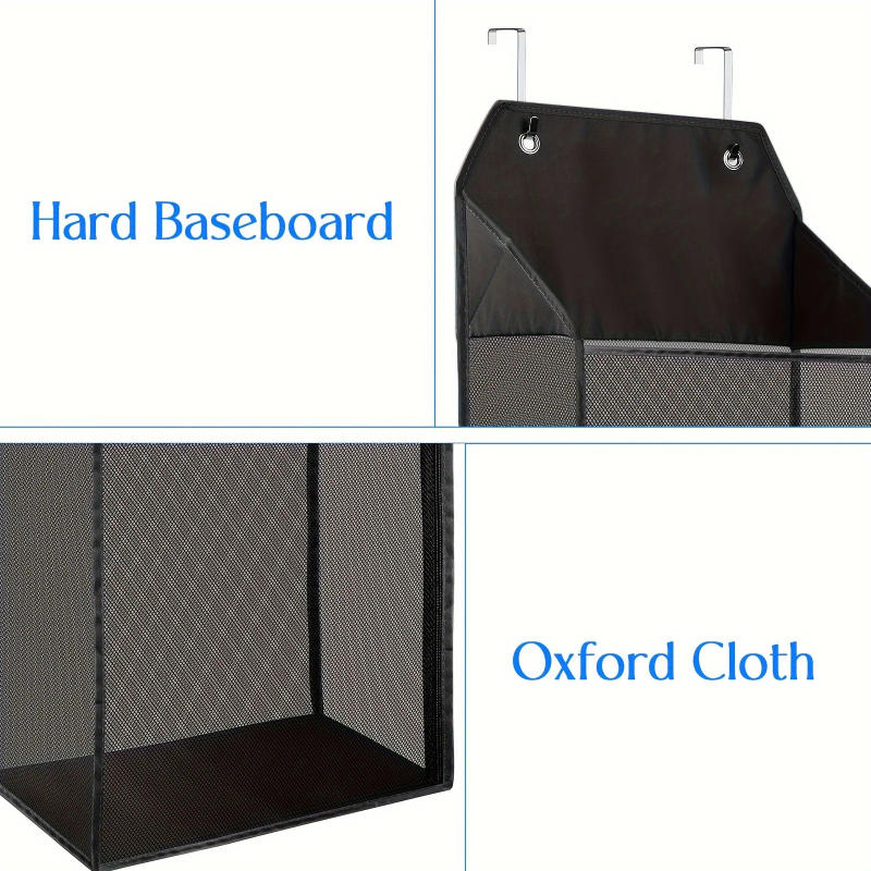 Description Picture 5 of item1pc Foldable Wall Hanging Mesh Laundry Basket Door With Zipper For Storing Dirty Clothes Suitable For Bathrooms And Dormitories