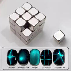 Super Strong Magnet 27Pcs Cube Cat Magnet for Nail Gel Polish Square Round Multi-Function Magnet Manicure Nail Art Design Tools