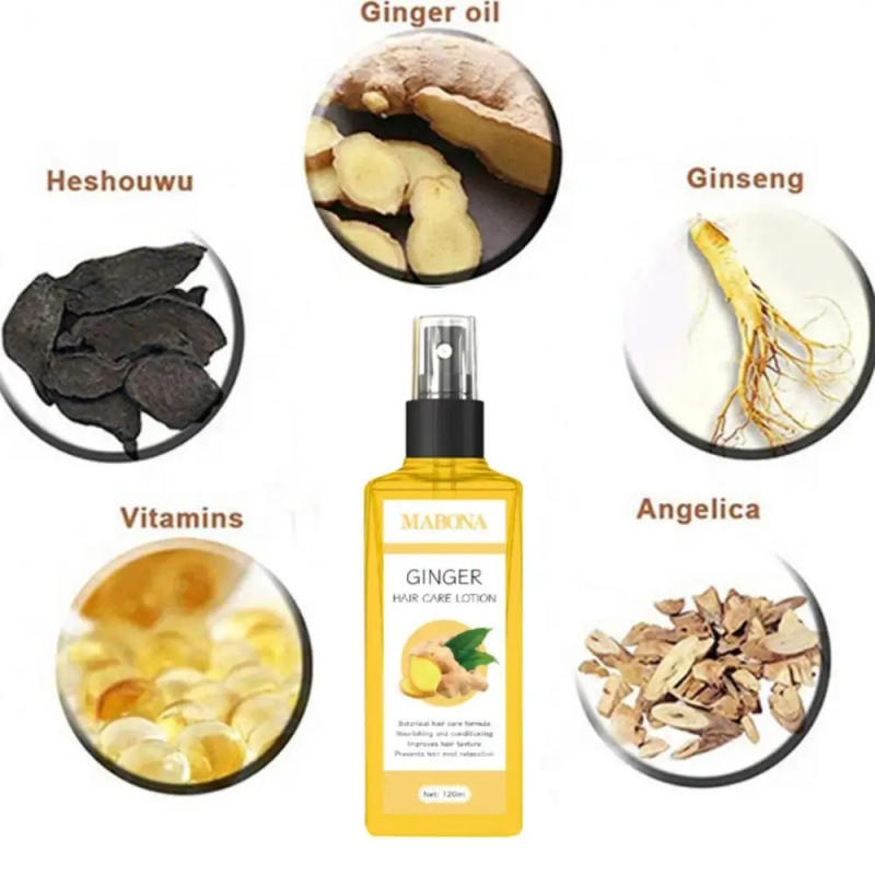 Description Picture 6 of item120ml Ginger Hair Growth Spray Anti Hair Loss Oil Fast Growing Scalp Treatments Repair Damaged Hair Roots Beauty Hair Care