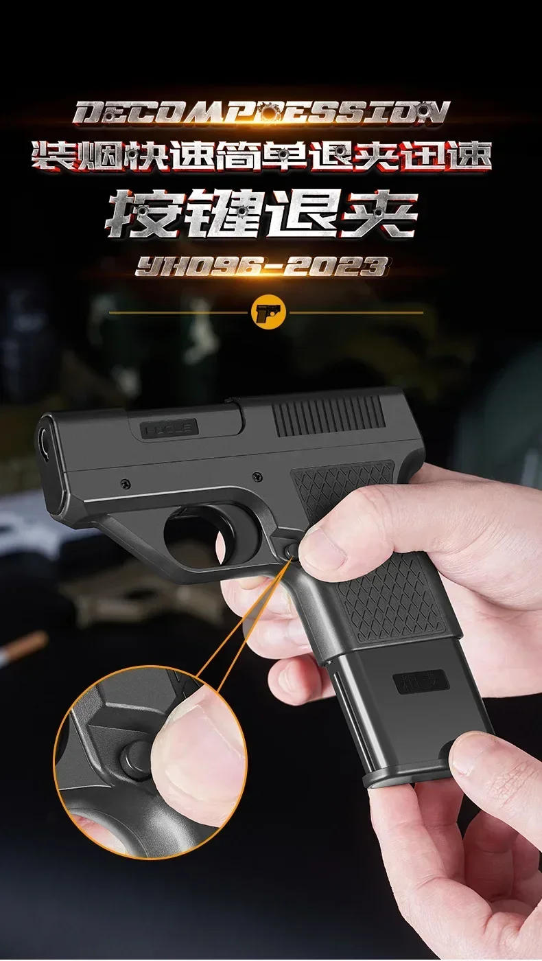 Description Picture 6 of item2023 New Clip Gun Type Butane Gas Lighter Three Capacity Cigarette Holder Windproof Jet Blue Flame Lighters Men's Gifts (NO GAS)