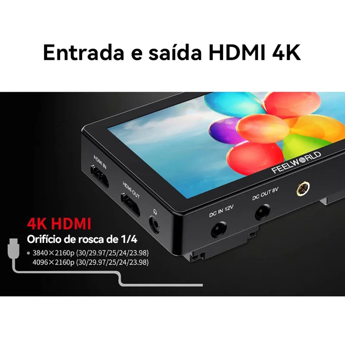 Description Picture 2 of itemFEELWORLD LUT5 5 Inch 3000nits HDR HDMI LUT 5 4K Touch Photography Live Monitor Waveform Vector Histogram Video Peaking Focus