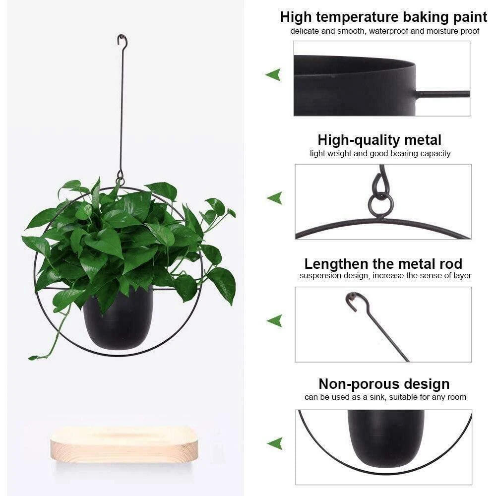 Description Picture 4 of item2023 New 10 Type Metal Hanging Flower Pot Nordic Chain Hanging Planter Basket Flower Vase for Home Garden Balcony Decoration