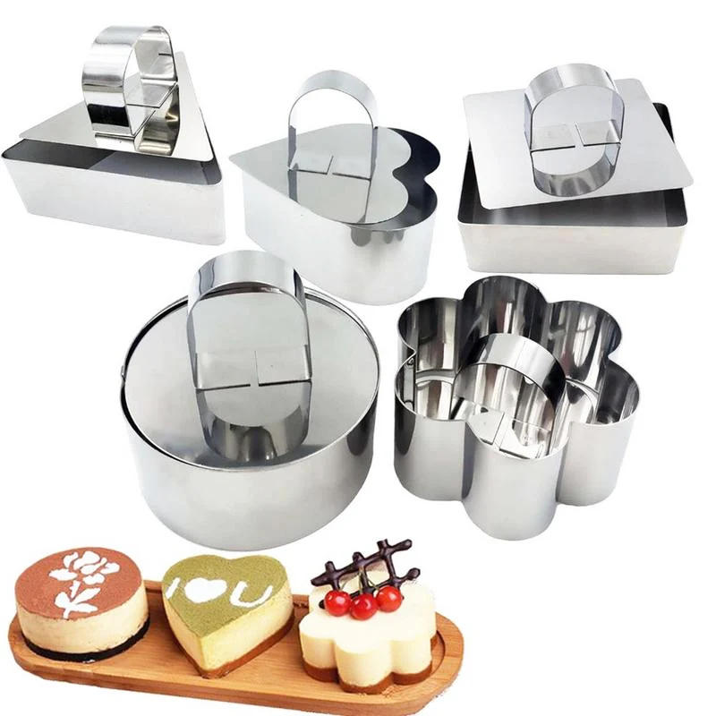 Description Picture 2 of itemNew Mould for Salad Baking Dish Diy Bakeware Tools Cupcake Mold Salad Dessert Die Mousse Ring Cake Cheese Tool Stainless Steel
