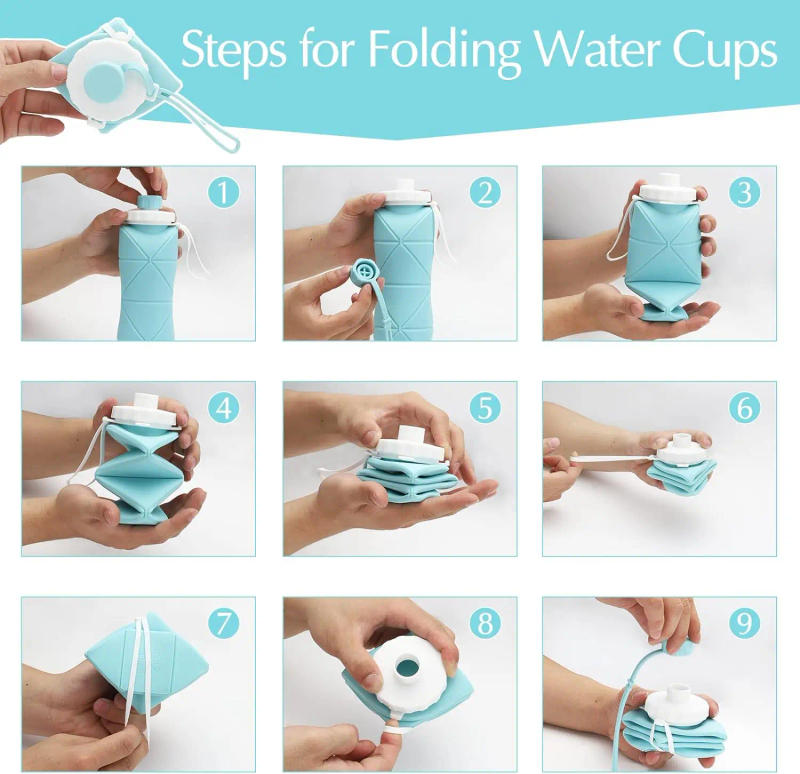 Description Picture 5 of itemSilicone Collapsible Sports Water Bottles Outdoor Camping Folding Water Cup Large Capacity Travel Foldable Leakproof.kettle