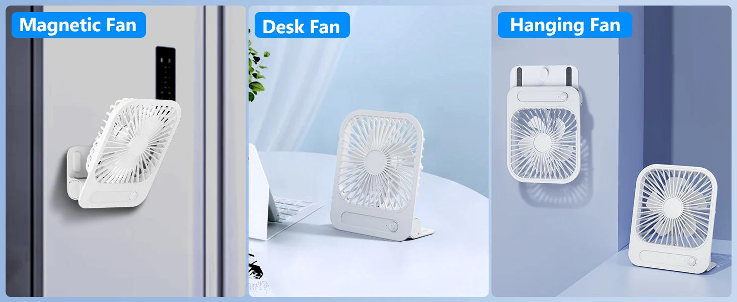 Description Picture 3 of itemEary Magnetic Fans Ultra-thin USB Rechargeable Fan 180° Adjustable 4 Speed Wind Silent Air Cooling Fan Fit For Kitchen Gym Home