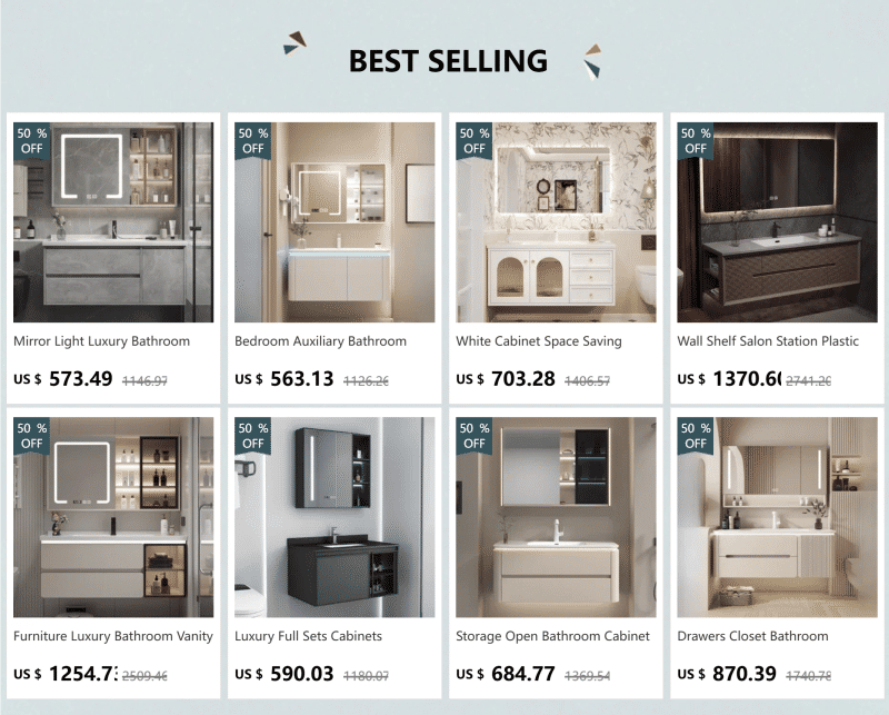 Description Picture 2 of itemNew Chinese Style Bathroom Cabinet Combination Ceramic Integrated Basin Walnut Color Bathroom Sink Washbasin Furniture