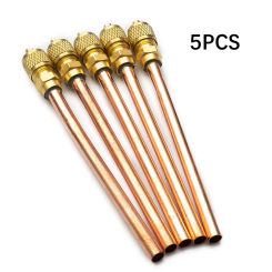 5Pcs Air Conditioner Refrigeration Access Valves 6mm OD Copper Tube Filling Parts Replacements Refrigerator Parts