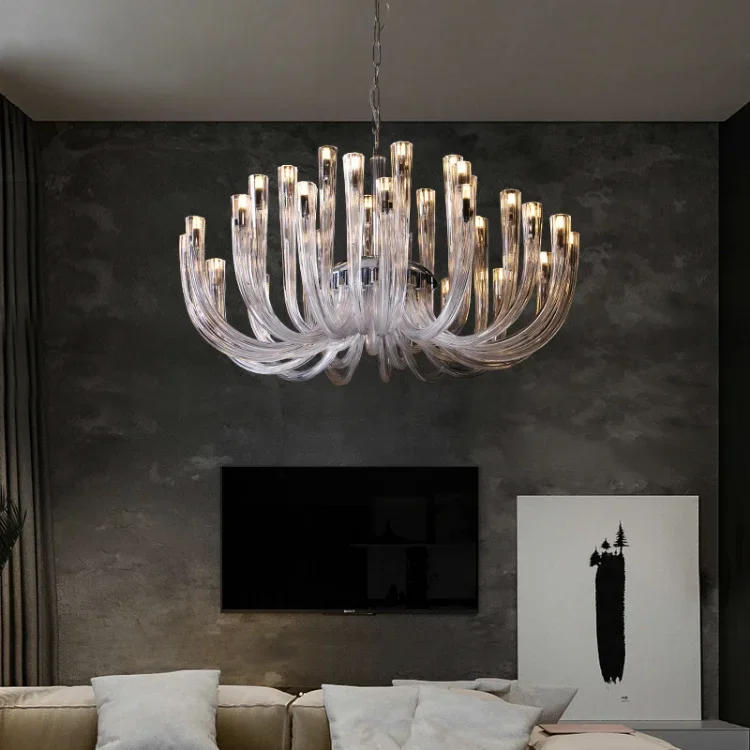 Description Picture 3 of itemModern LED Glass Luxury Crystal Chandelier European Style Pendant Light Home Decor for Living Room Hall Restaurant Bedroom