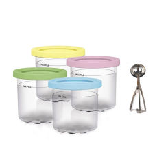 4 Pack For Ninja XSKPLID2CD,Compatible With For NC299AMZ And NC300S Series Cream Ice Cream Makers 1 Pint Parts Accessories
