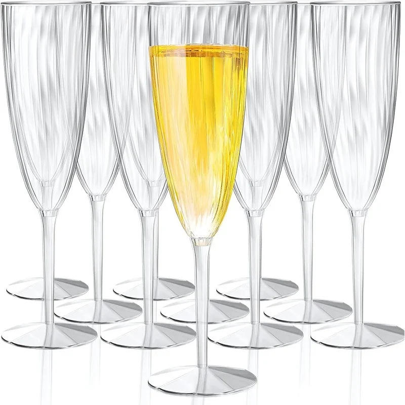 Description Picture 3 of item8/16PCS Plastic Disposable Cups Clear Champagne Glasses Perfect for Wedding and Party Celebration Cups Picnic Bar Drinkware Gift