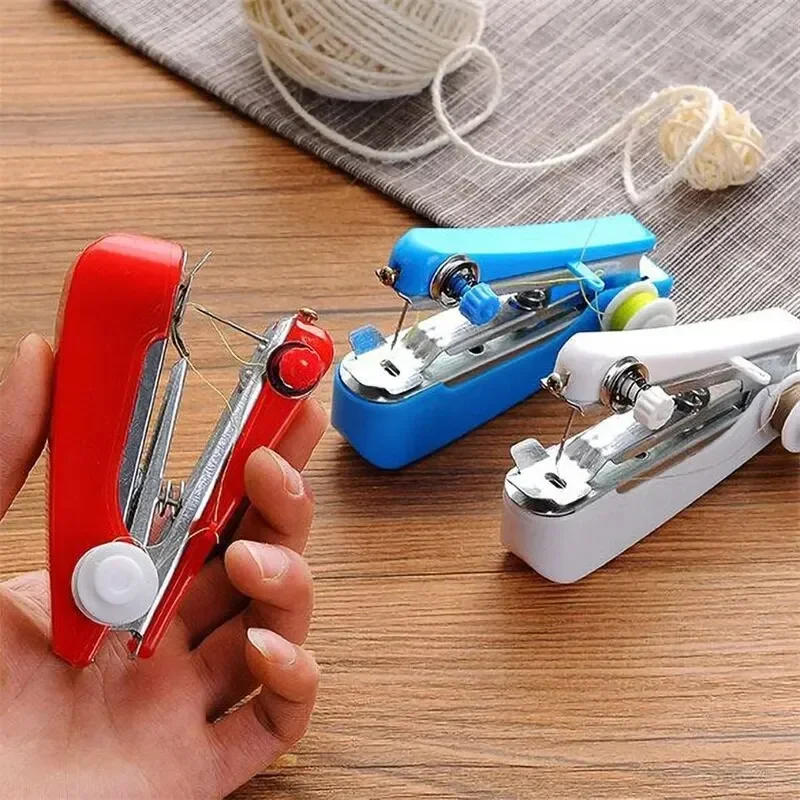 Description Picture 3 of itemHome Portable Mini Sewing Machine Simple Sewing Fabric Tools for Travel Outdoor Small Embroidery Manual Operation
