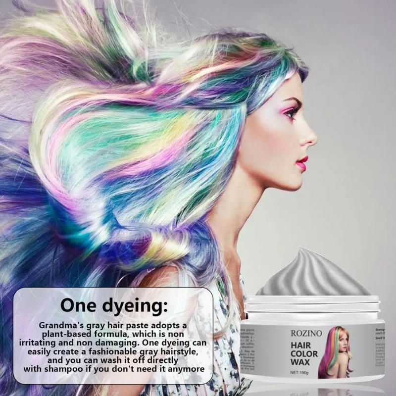 Description Picture 3 of itemTemporary Hair Color Wax Washable Mud Dye Cream Red Purple Grey Brown Black White Natural Cream Pomades For Kids Men Women