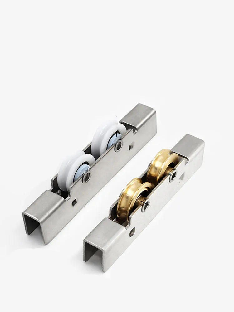 Description Picture 5 of item4pcs/let 10-12mm Sliding Frameless Glass Door Pulley Bathroom Glass Roller Push-pull Window Stainless Steel Groove Wheel