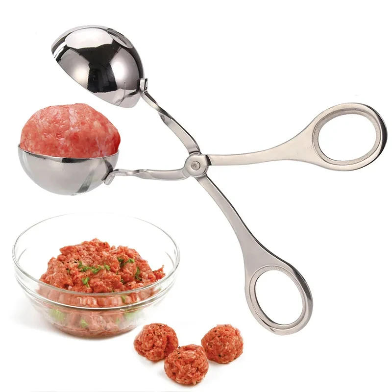 Description Picture 3 of itemMeat Ball Maker Tool Stainless Steel Clip Round Rice Ball Shaper Spoon Meatball Making Mold Non Stick Stuffed Kitchen Gadget