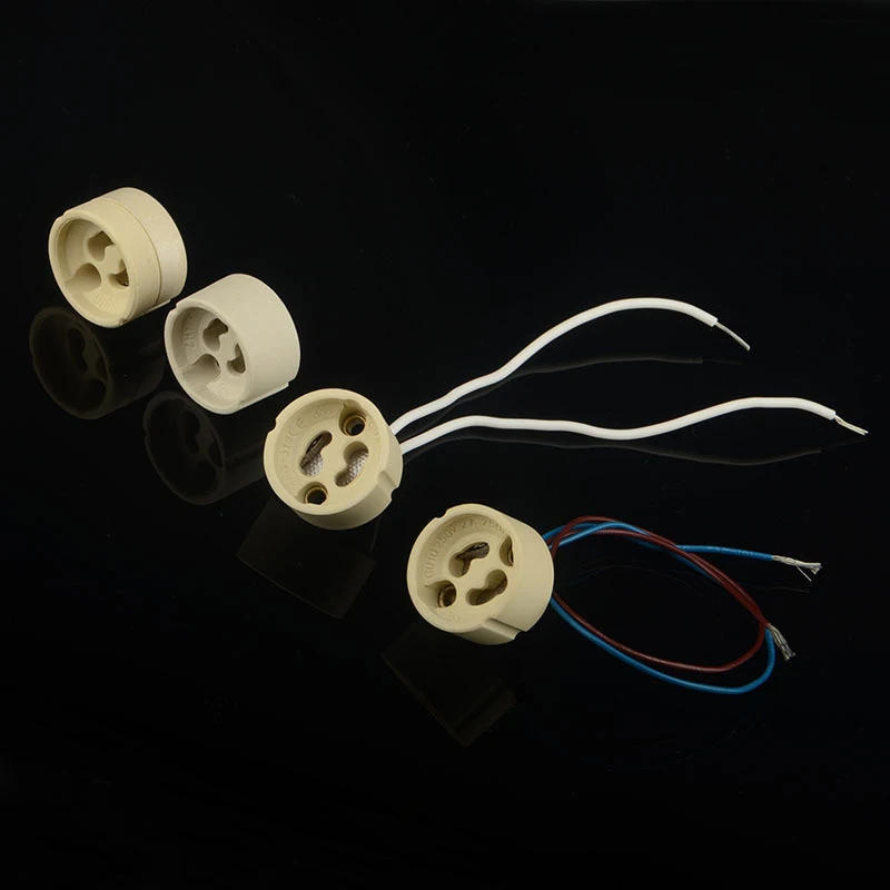 Description Picture 2 of item1PC LED Bulb Stand Chandelier Halogen Leds DIY Accessories GU10 Lamp Base Ceramic Light Holder Socket Connector Adapter Wire