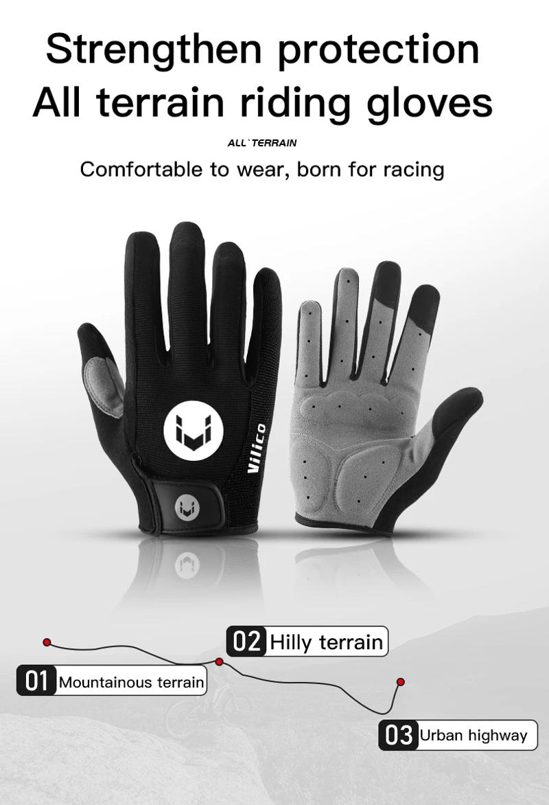 Description Picture 3 of itemAutumn Winter MTB Cycling Long Finger Gloves Non-Slip Wear Shock Proof Breathable Touch Screen Bicycle Motorbike Gloves Men