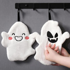 Halloween Hand Towel Embroidered Ghost 9x7 Inch Kitchen Towel Decorative Dish Towel for Bathroom Home Decoration