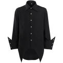 Gothic Black Ruffled Tuxedo Shirt For Men Fashion Lapel Steampunk Prom Banquet Men's Tops Stylish Victoria Party Chemise Hombre