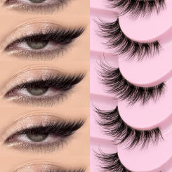 GROINNEYA Cat Eye Lashes Create Natural Look Half Eye Lashes With Winged Ends For Extended Eyelash For Daily Use