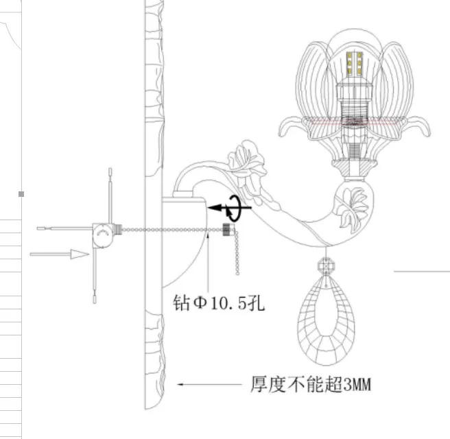 Description Picture 2 of item4pcs/Lot  Pull Chain Switches 3A/250V 6A/125V Ceiling Fan Wall Lamp Lights Easy Touched Switch 2 Wire Connector Mayitr