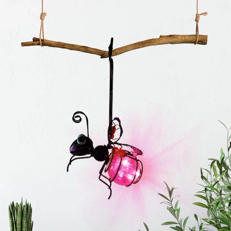 Description Picture 5 of itemSolar-Powered Hanging Bee Light Waterproof Outdoor Hanging Lights with Bouncy Springs for Fence Yard Courtyard Garden Art Decor