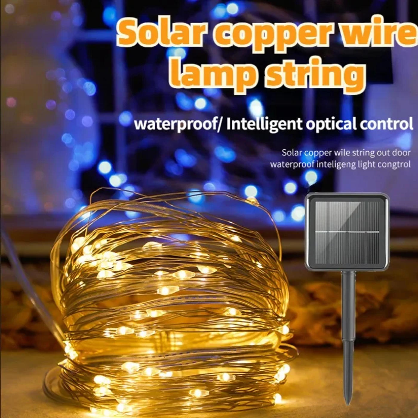 Description Picture 2 of item7M 50LED Solar String Fairy Lights Outdoor Path Garlands Lamp Patio Waterproof Christmas Wedding Yard Garden Street Lights