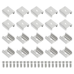 60/80/120Pcs LED Strip Clips Stainless Steel Mounting Brackets Fixing Clip Clamp Support Holder with Screws for RGB LED Strip