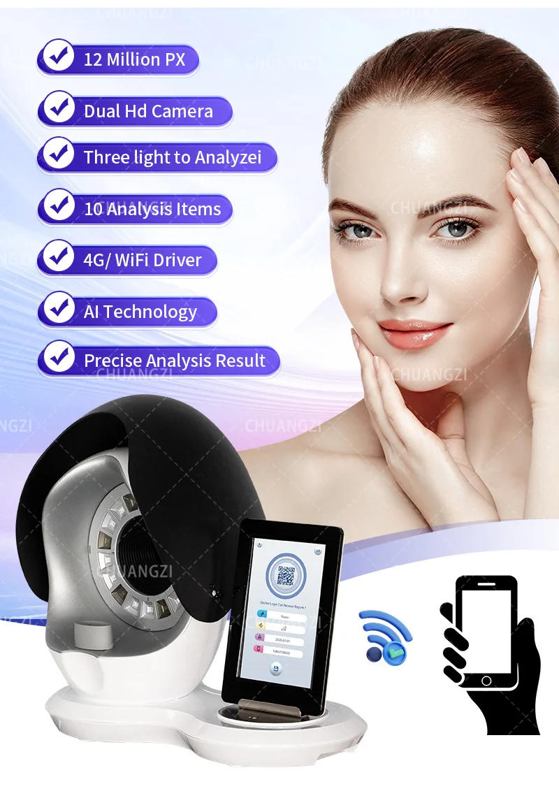 Description Picture 3 of itemNEWEST Skin Analyzer AI Intelligent Image Instrument Detector Magic Mirror 3D Digital Facial Analysis Machine Product