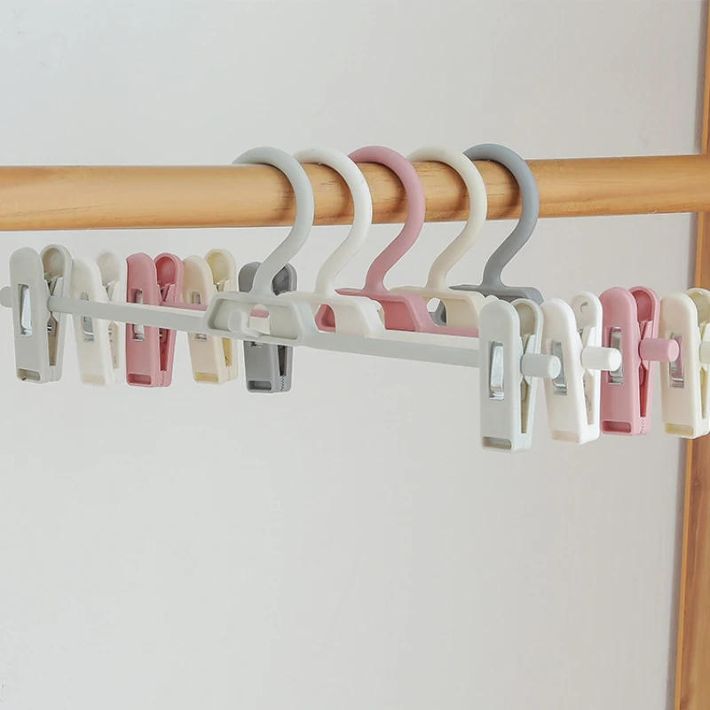 Description Picture 3 of itemClothes Hanger Closet Organizer Space Saving Hanger Baby Clothing Bra Trousers Rack Plastic Clothes Rack Drying Storage Clip