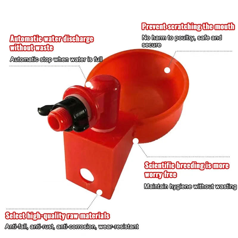 Description Picture 6 of item5/10/20 Pcs Automatic Poultry Drinking Bowl Chicken Waterer Cups Duck Drinking Machine Hanging Drinking Bowls Water Dispenser