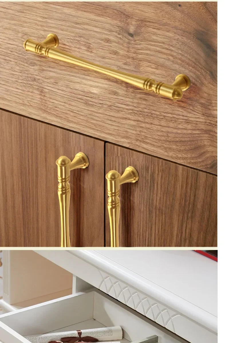 Description Picture 2 of itemBrass Furniture Cabinet Handles Chrome Wardrobe Dresser Cupboard Drawer Knobs Kitchen Door Pulls Hardware Shiny Gold