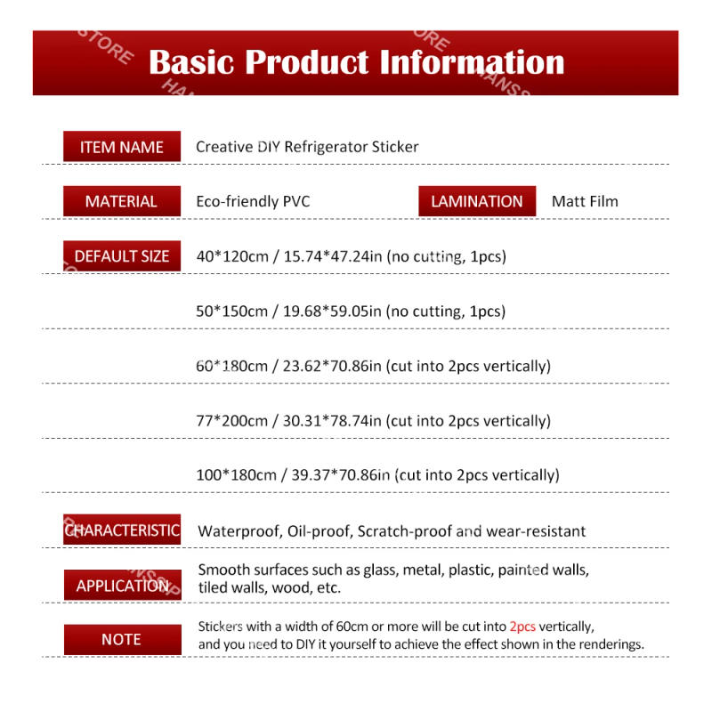 Description Picture 4 of itemCreative Telephone Coffee Poster Fridge Door Sticker Mural Cover Waterproof Kitchen Refrigerator Styling Door Wrap Sticker Decal