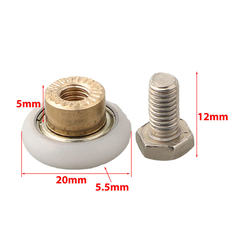 Description Picture 4 of itemRunners Door Rollers 2 *Screws Brass Centre Nylon Outer Wheel Stainless Steel Screw. For Old Shower Door Rollers.